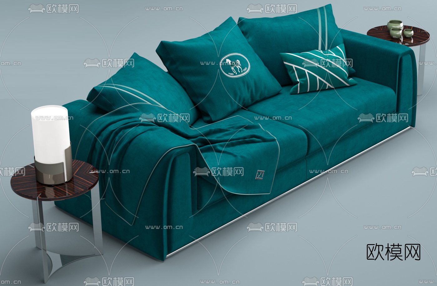 现代布艺双人沙发3d模型