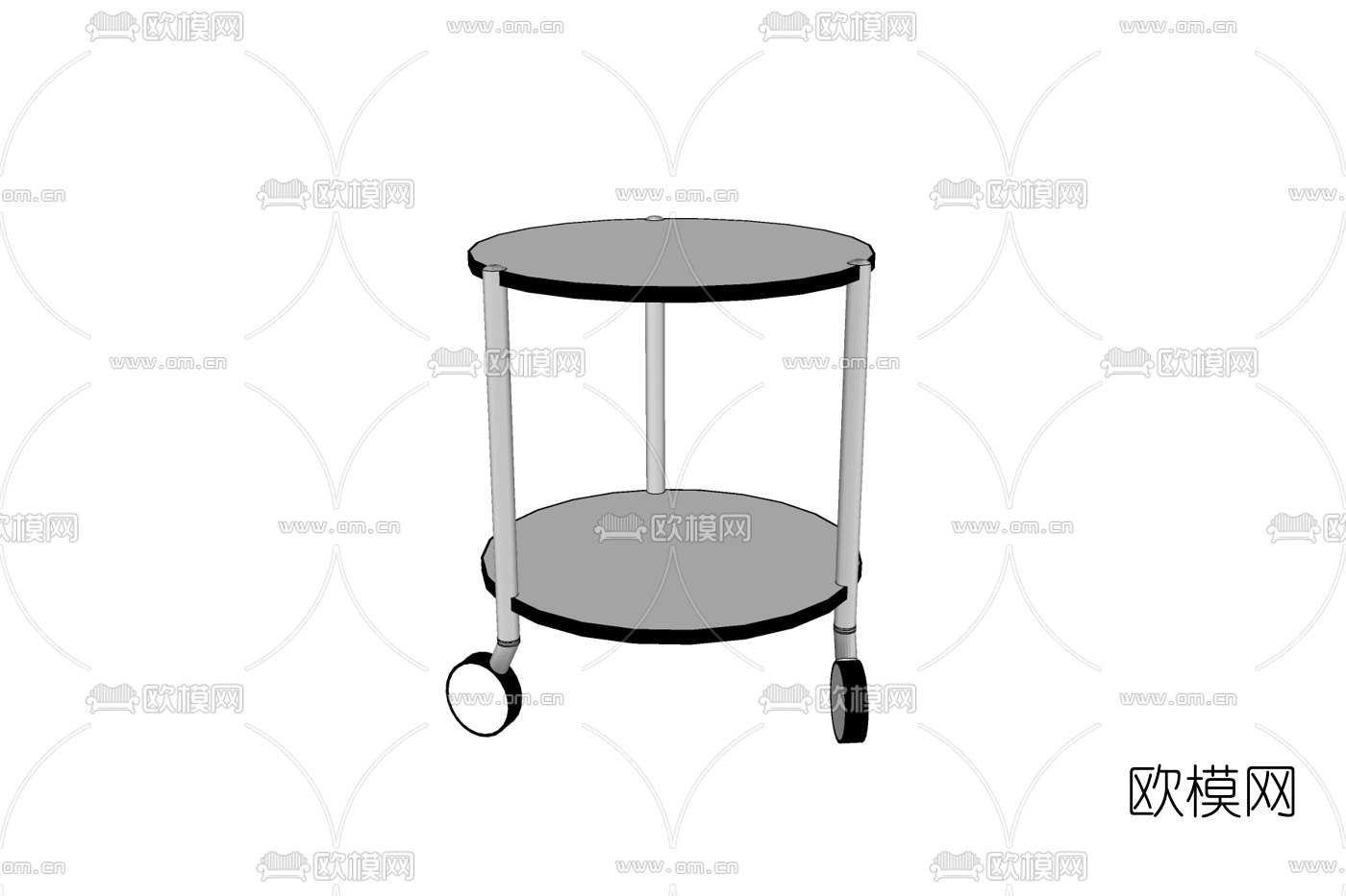 现代圆几边几免费su模型下载