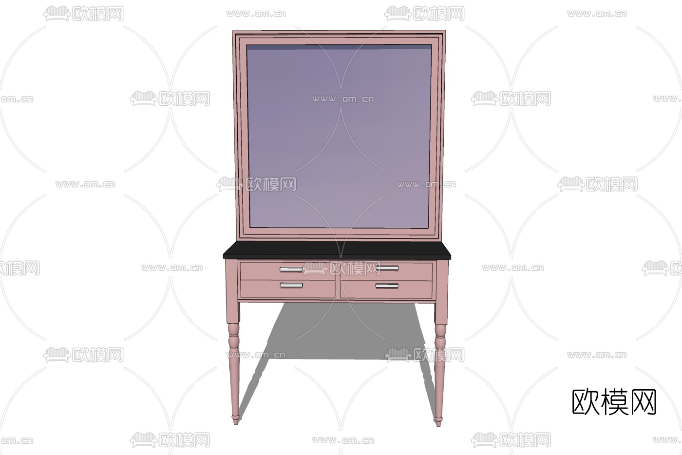 简欧化妆台免费su模型下载