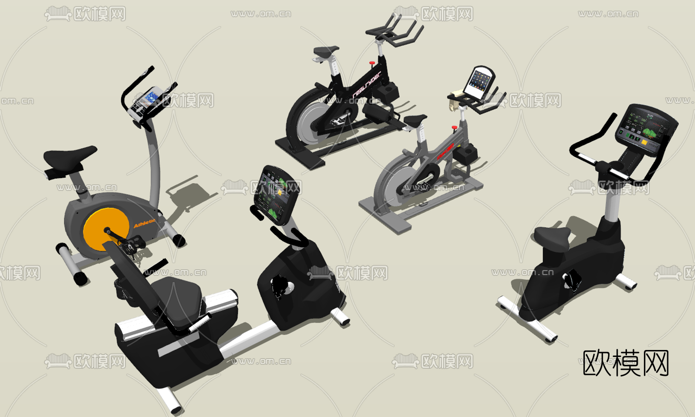 现代健身器械su模型下载（渲染图3）