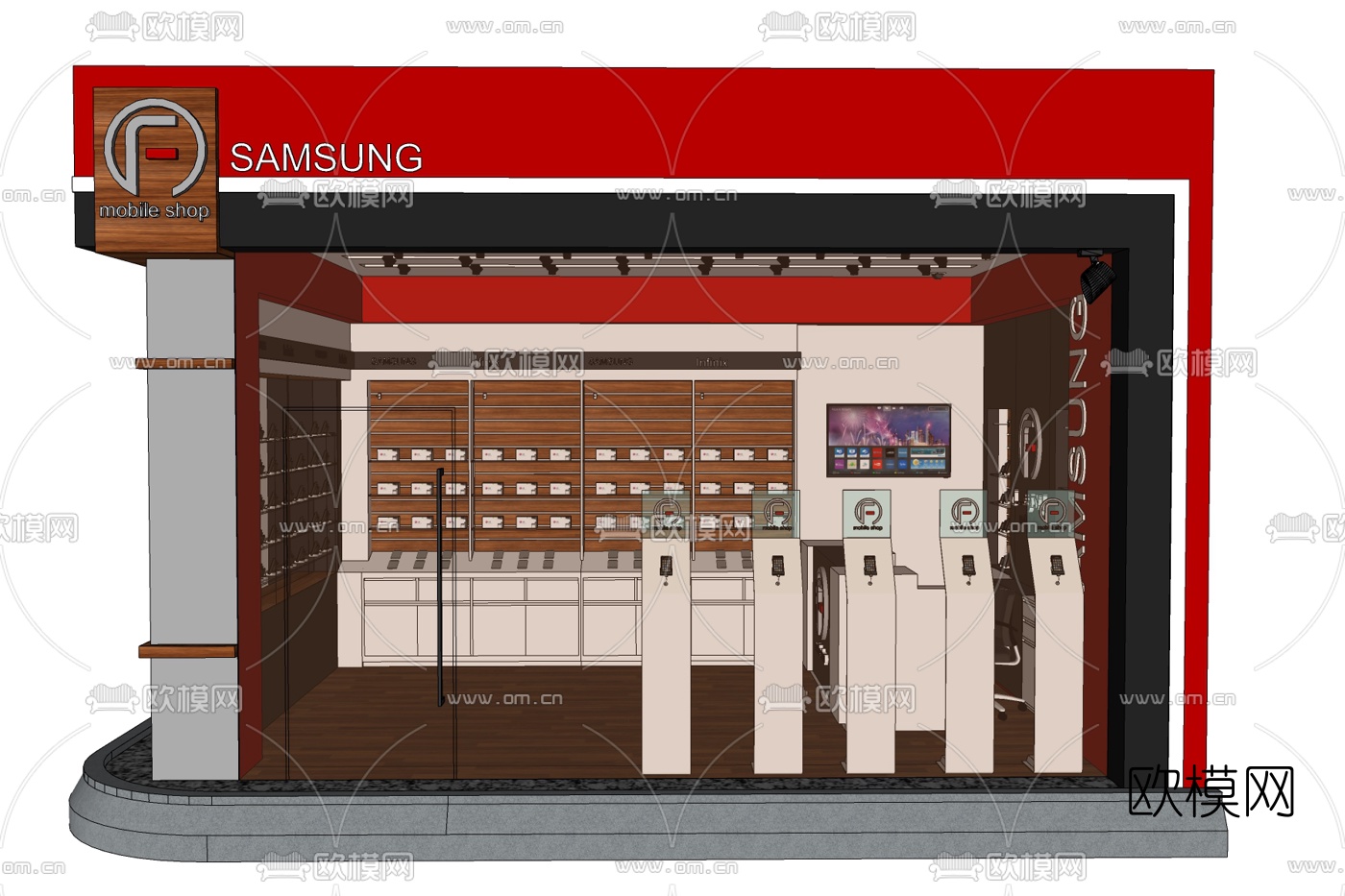 现代专卖店免费su模型下载
