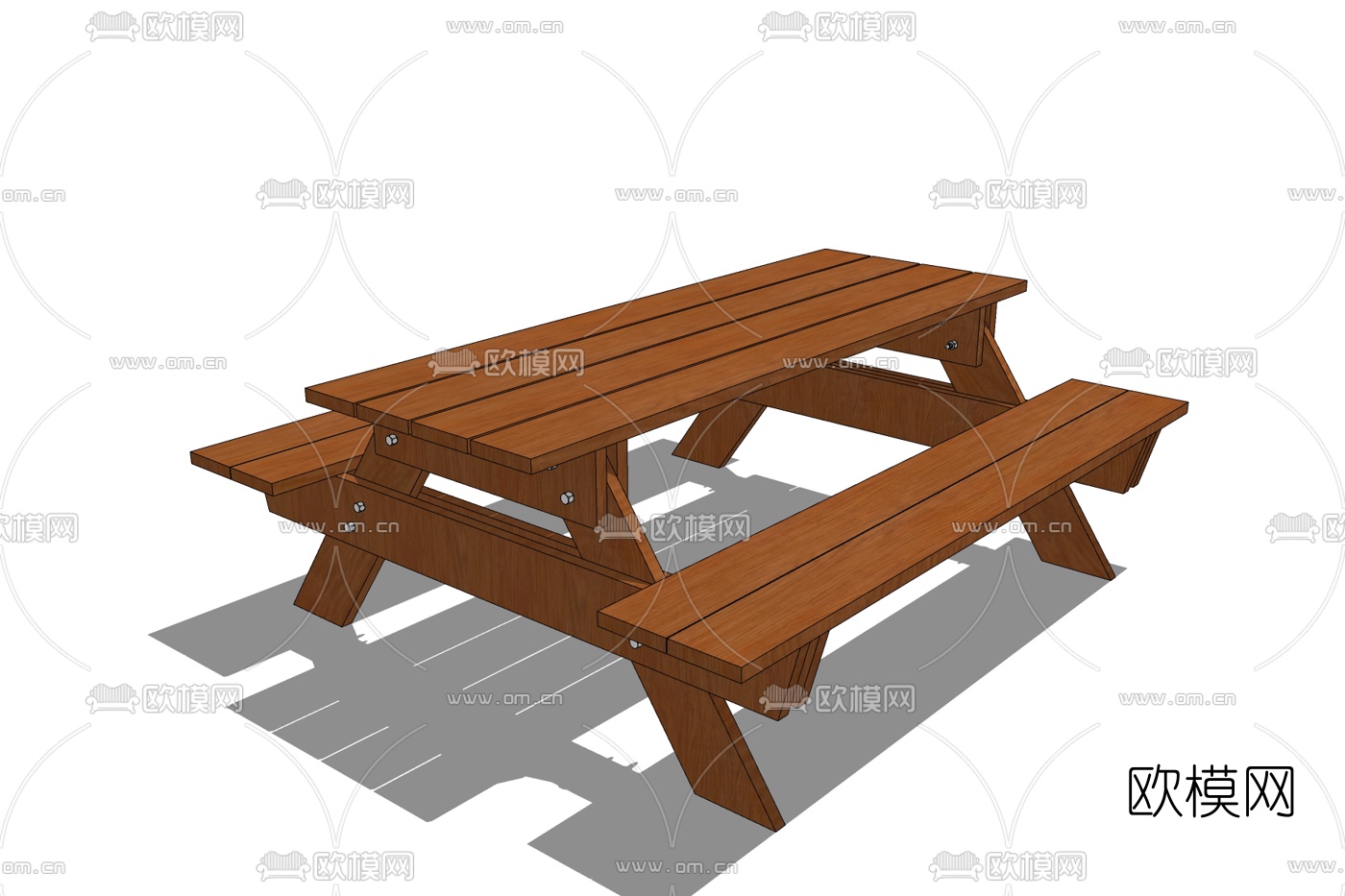 现代实木休闲桌椅免费su模型下载
