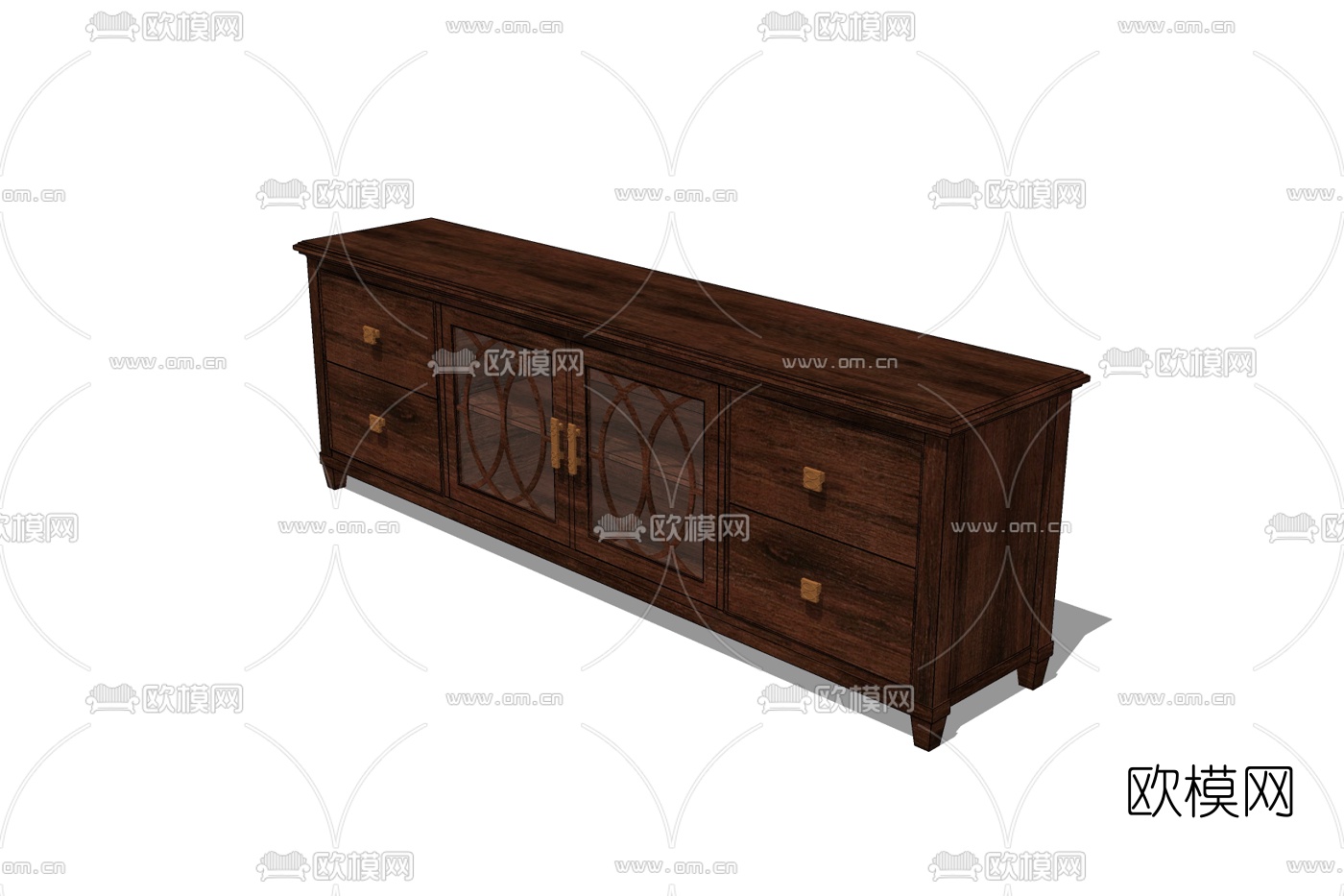 欧式电视柜免费su模型下载