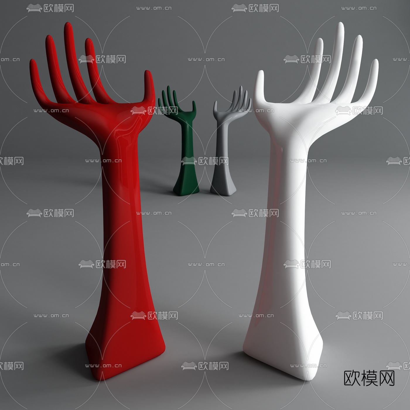 现代手势摆件3d模型