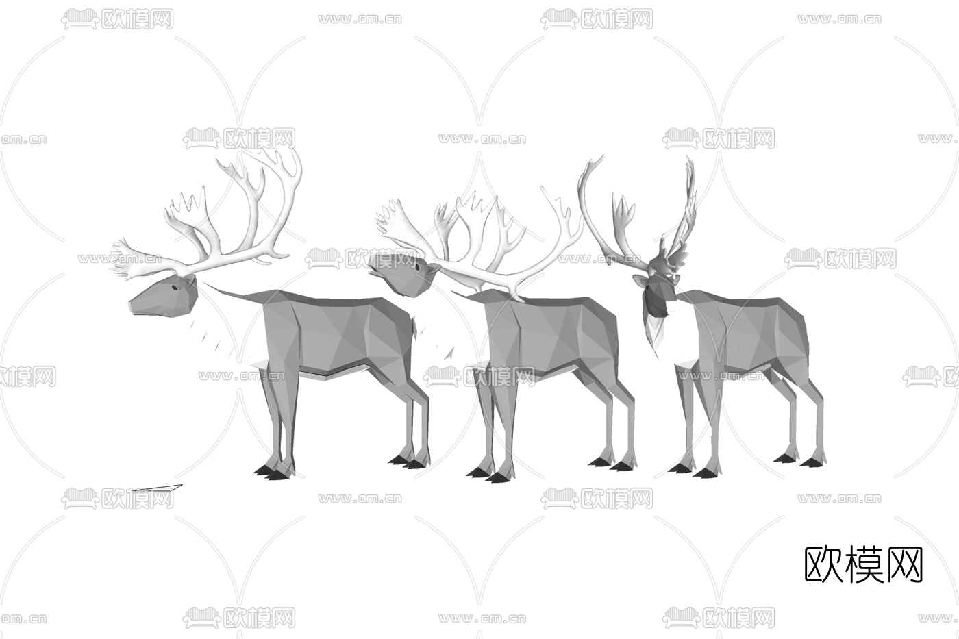 现代麋鹿摆件免费su模型下载