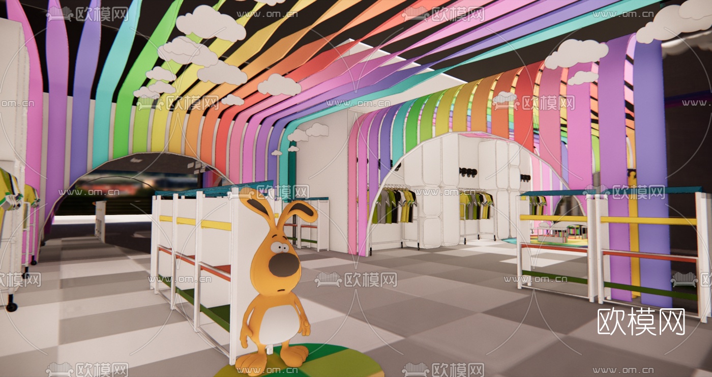 现代儿童服装专卖店su模型