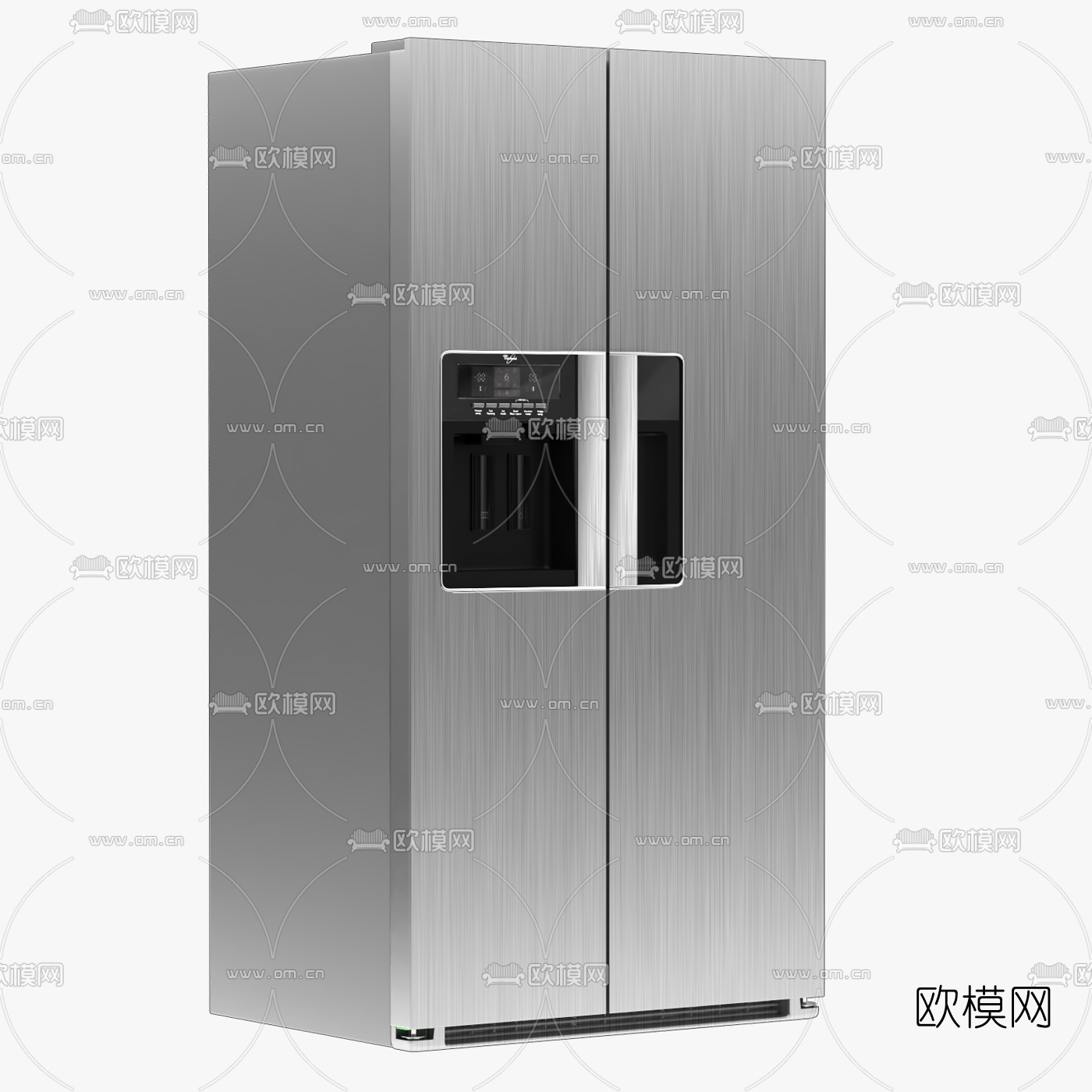 现代智能双门冰箱3d模型