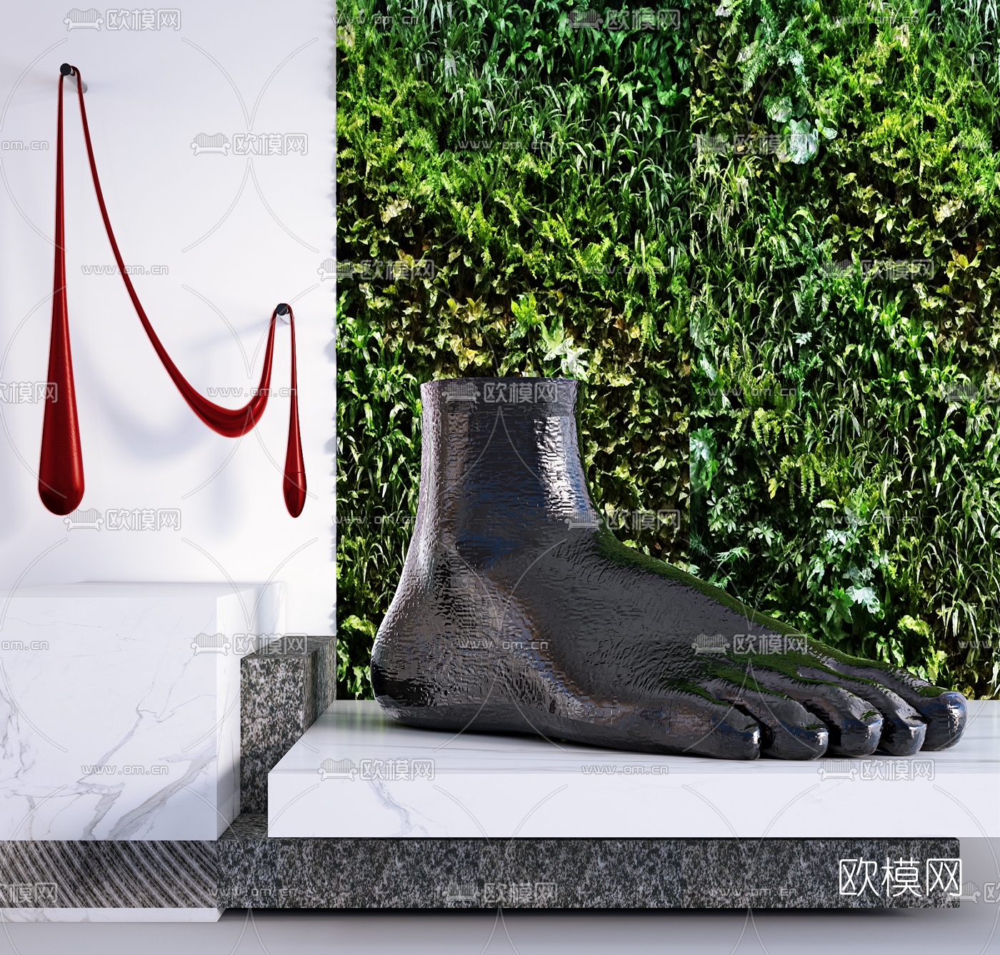 B&B Italia 现代大脚雕塑3d模型