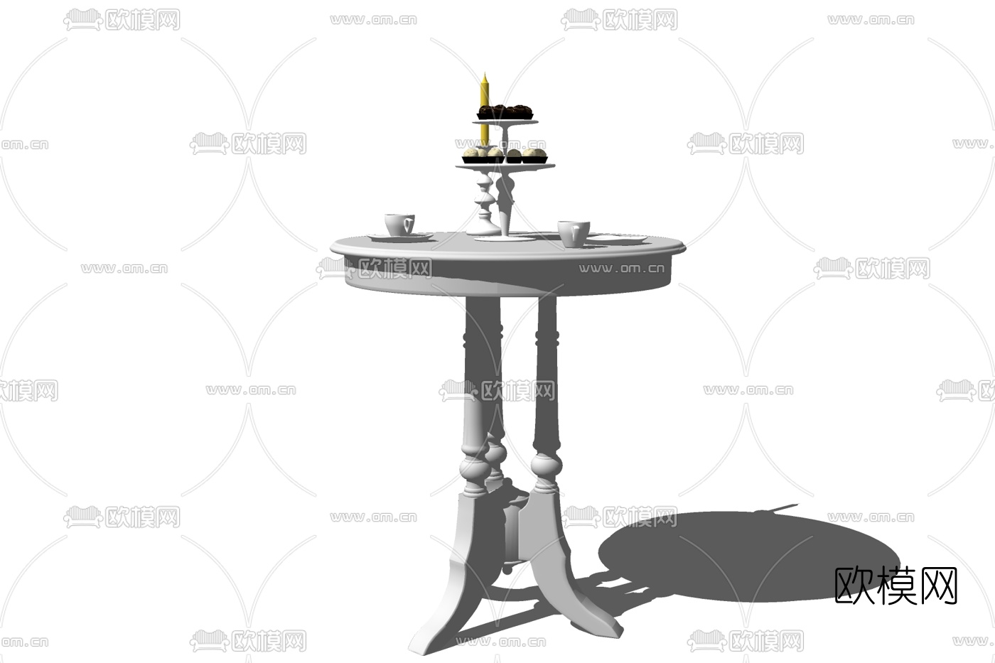 简欧休闲桌免费su模型下载