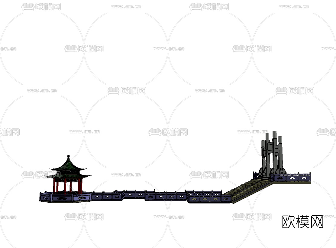 中式小亭子免费su模型下载