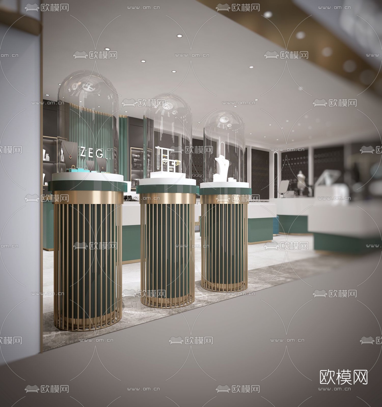 现代首饰店珠宝店3d模型