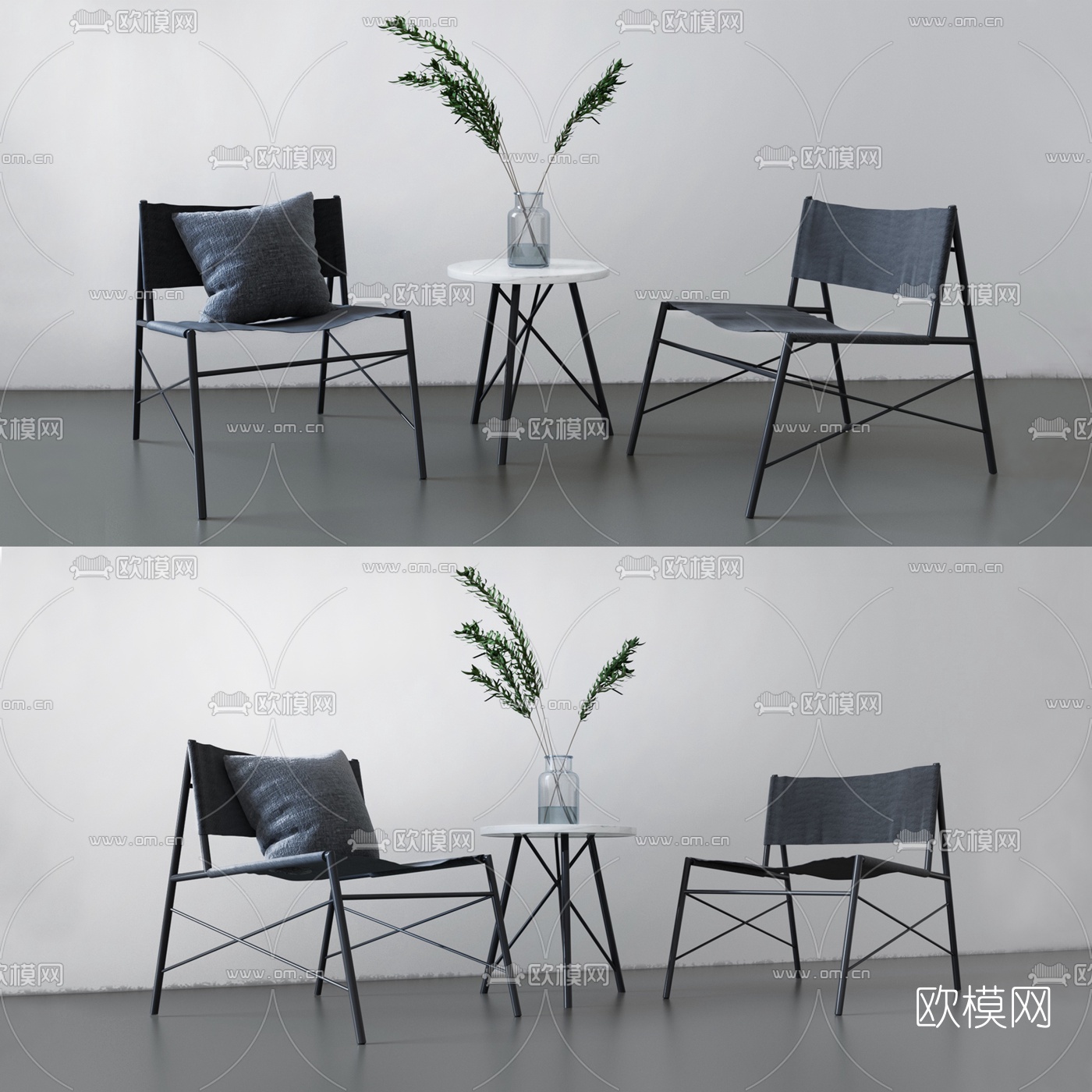 现代布艺休闲椅3d模型-免费3dmax模型库-欧模网