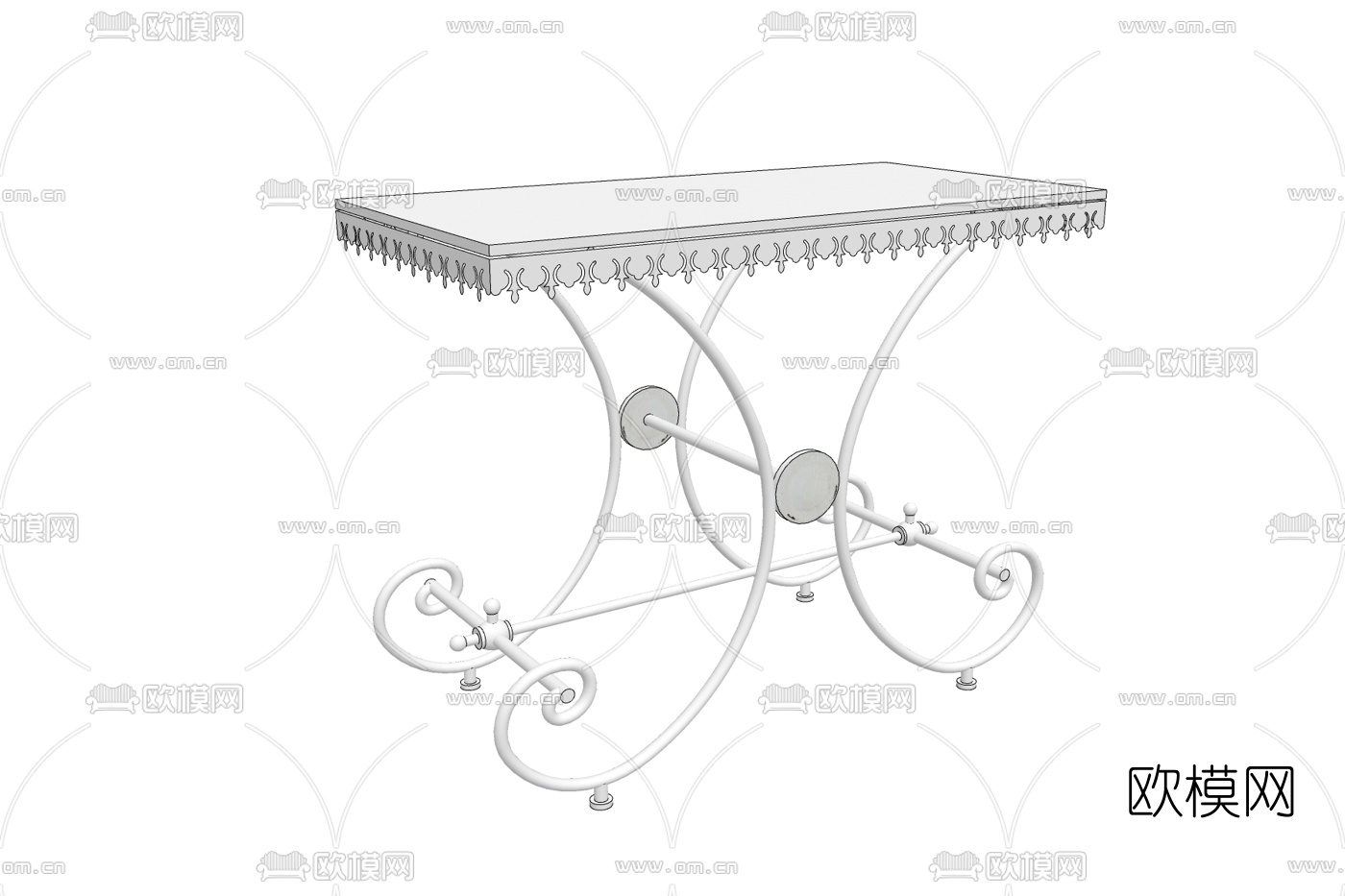 欧式铁艺端景台免费su模型下载