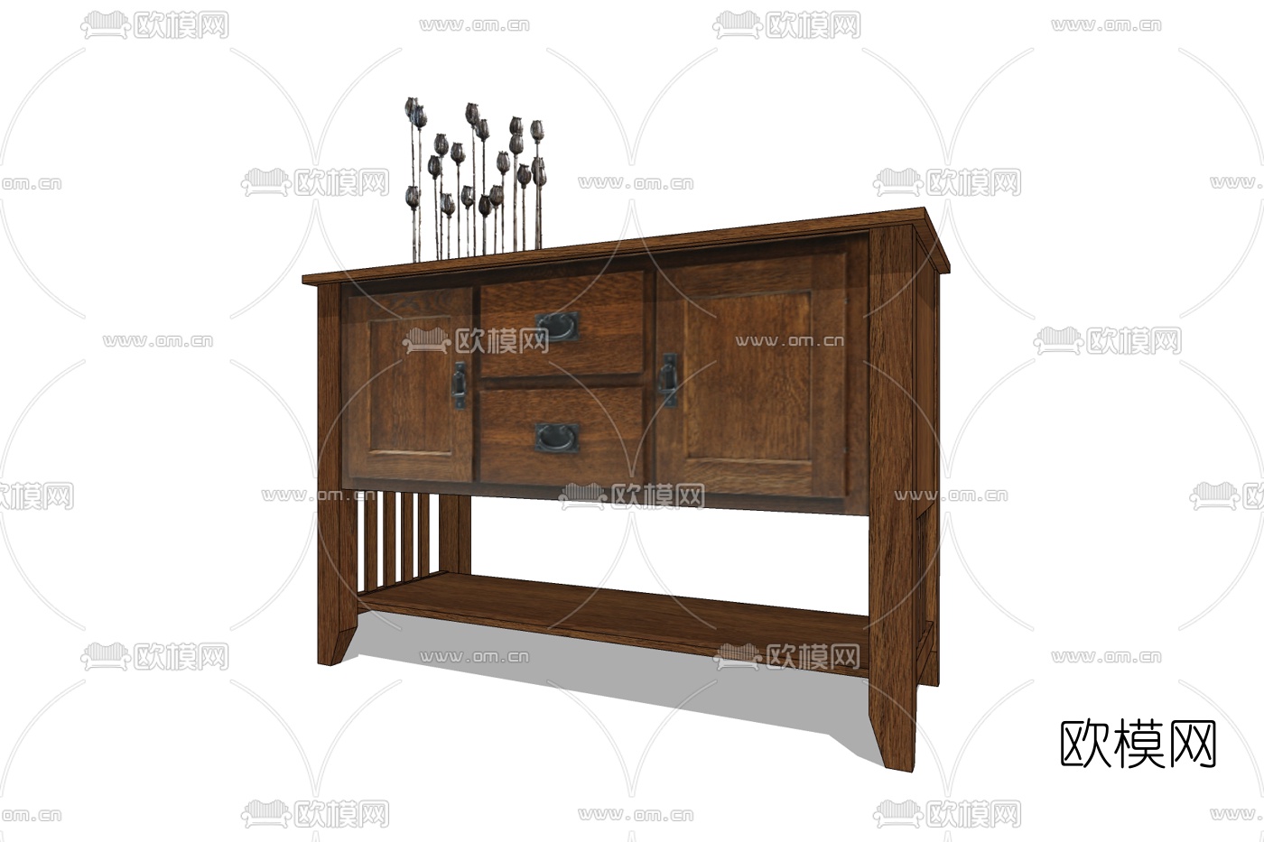 中式斗柜免费su模型下载
