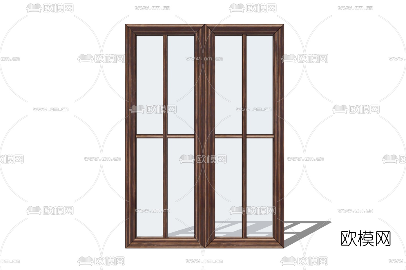 美式双开门免费su模型下载