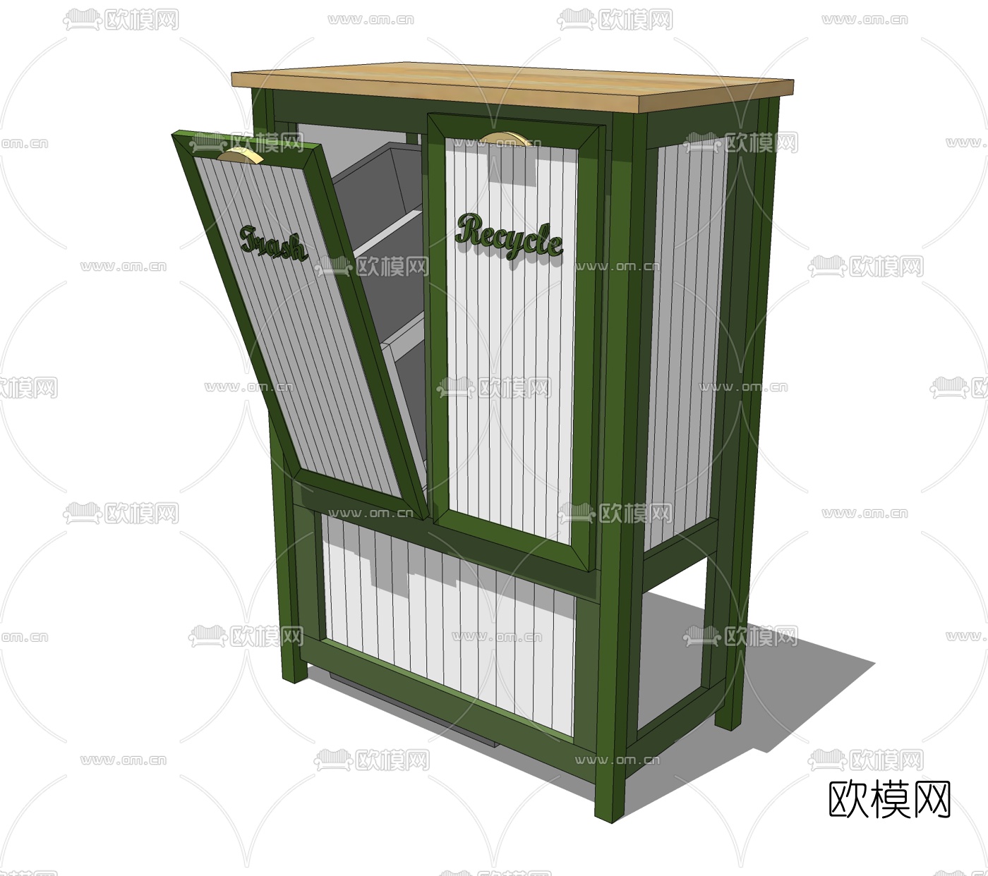 现代垃圾桶免费su模型下载