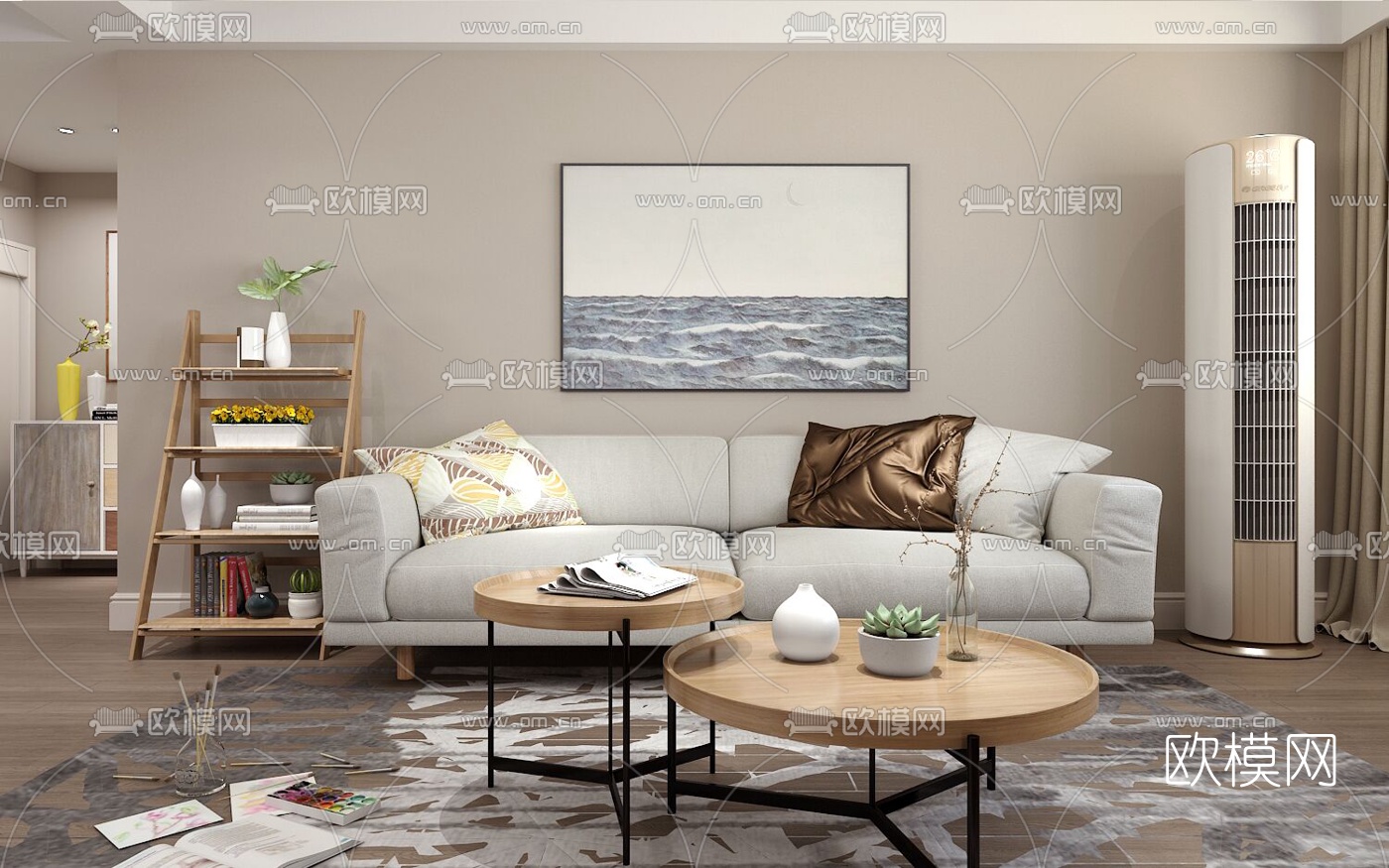 北欧客厅餐厅免费3d模型