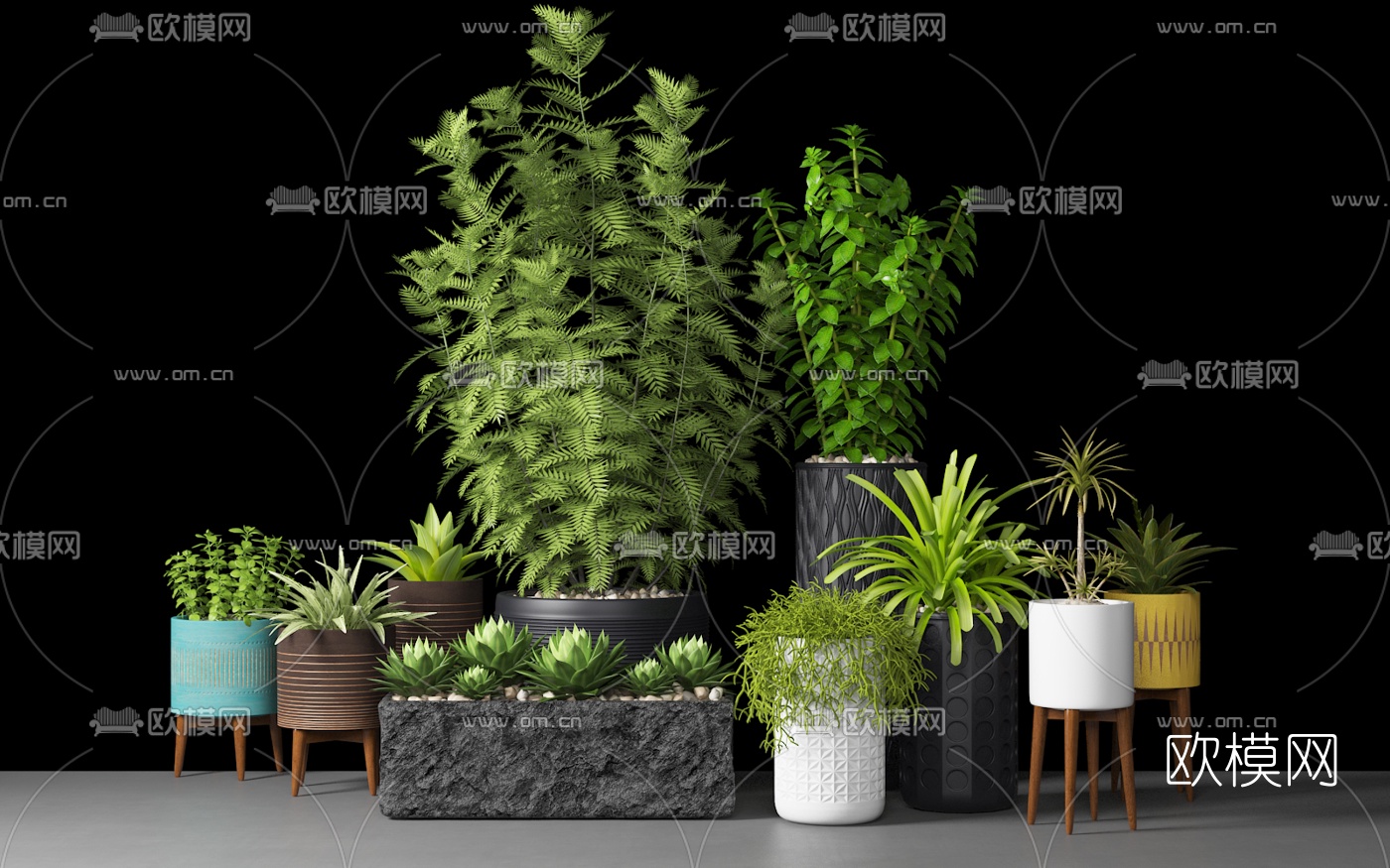 北欧绿植盆栽3d模型