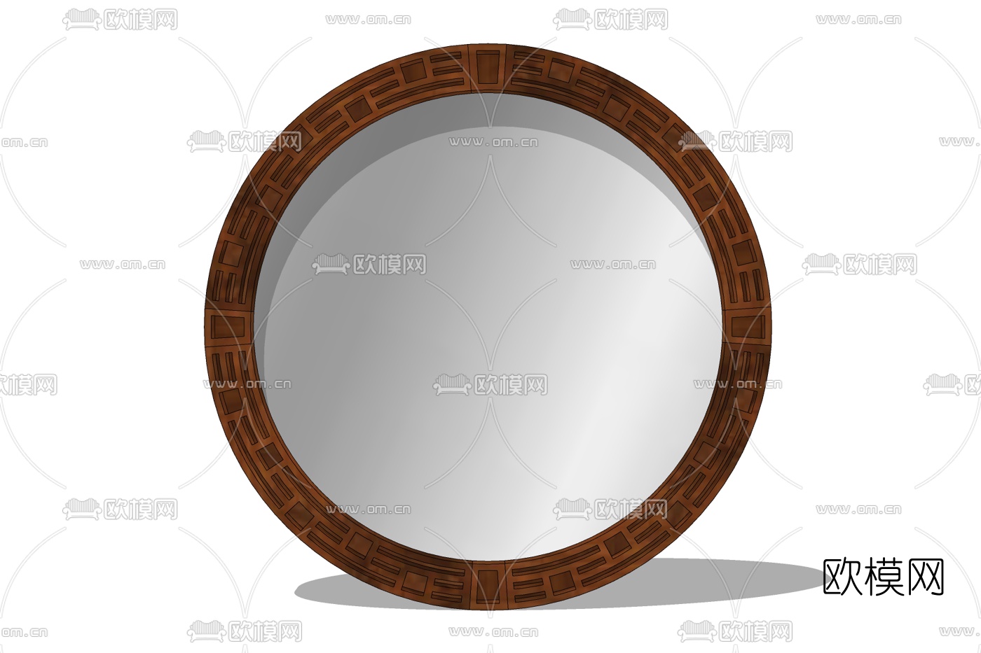 现代圆形镜子免费su模型下载