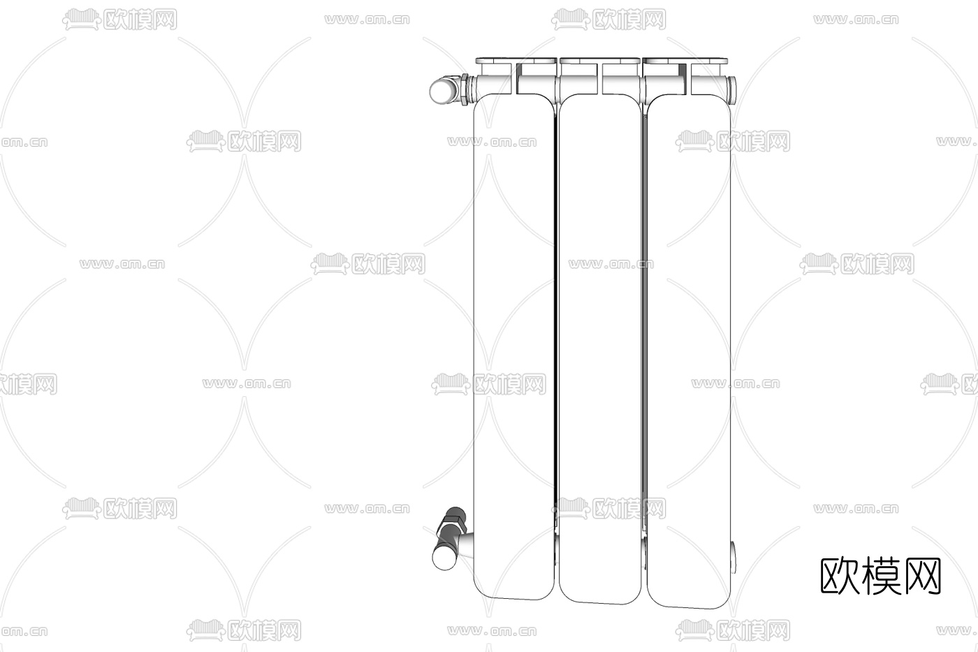 现代暖气片免费su模型下载