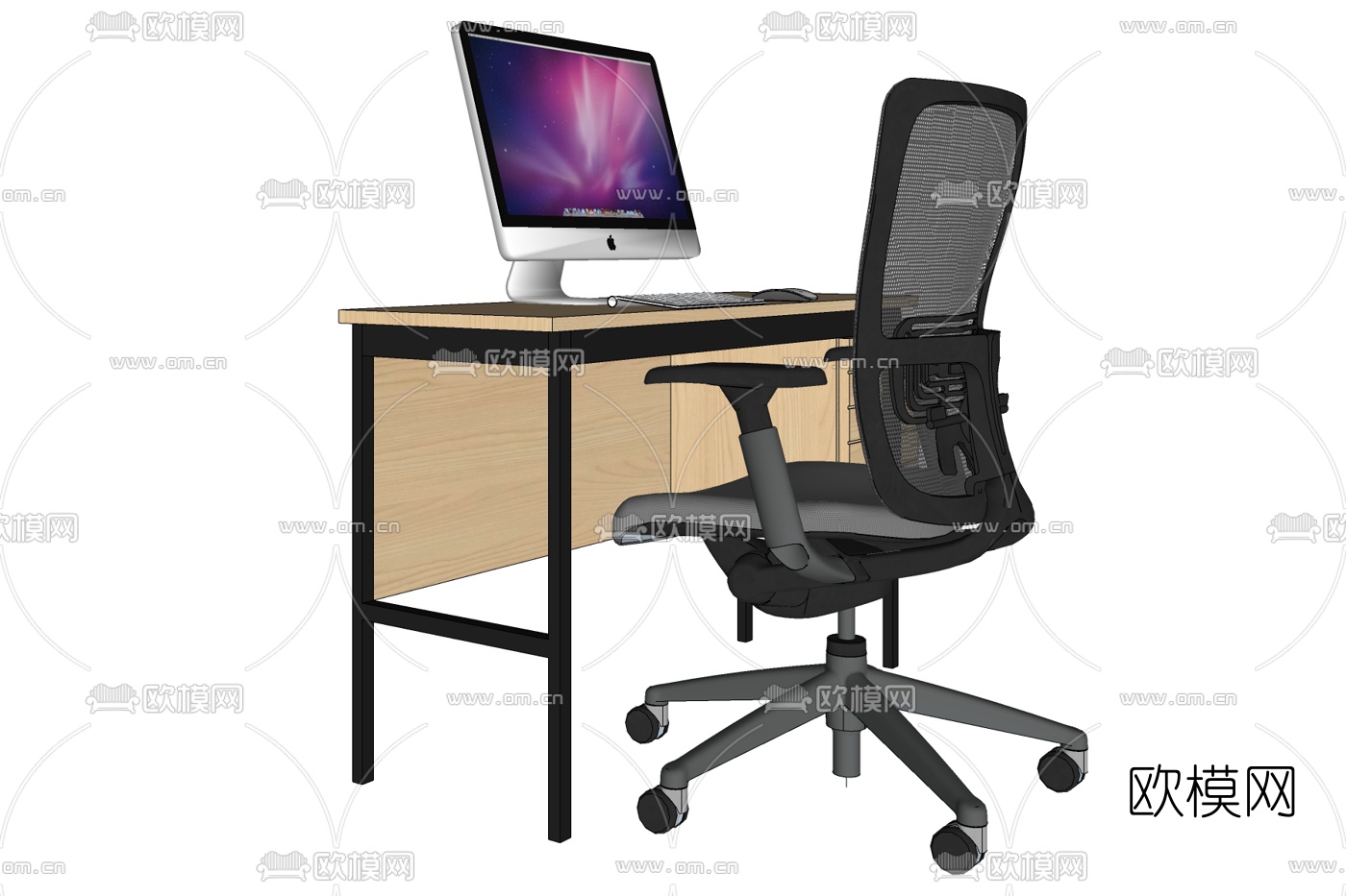 现代电脑桌免费su模型下载
