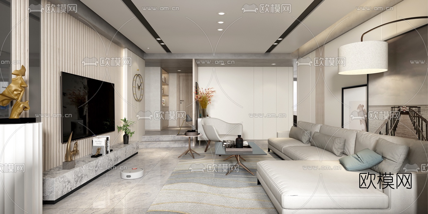 现代跃式客厅3d模型