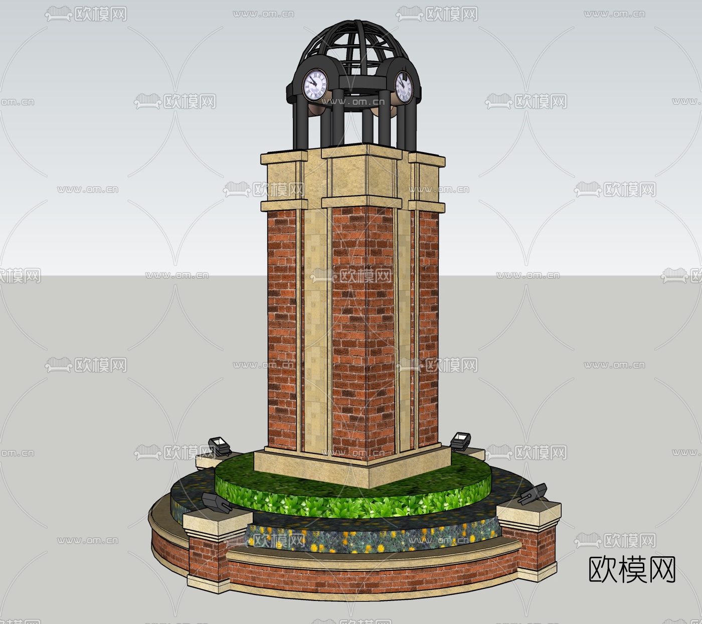 简欧园艺小品免费su模型下载