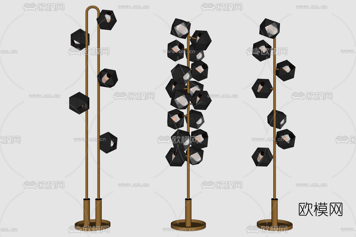 现代金属落地灯su模型下载