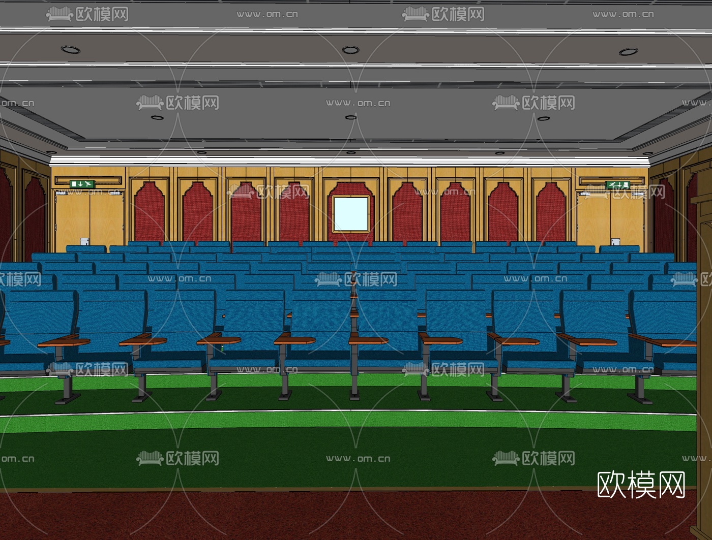 简欧多功能会议厅免费su模型