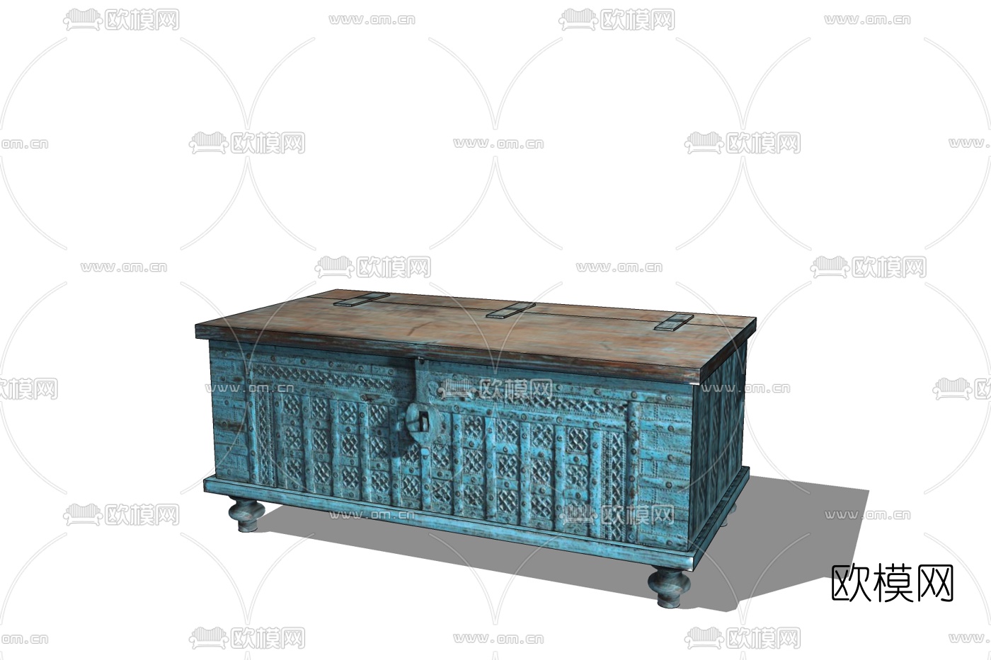 欧式古典实木茶几免费su模型下载