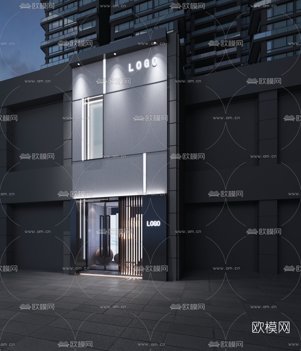 现代门头免费3d模型