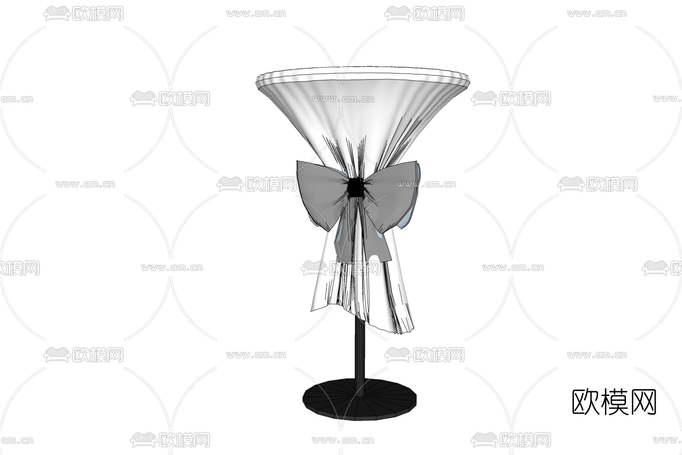 现代圆形休闲桌免费su模型下载