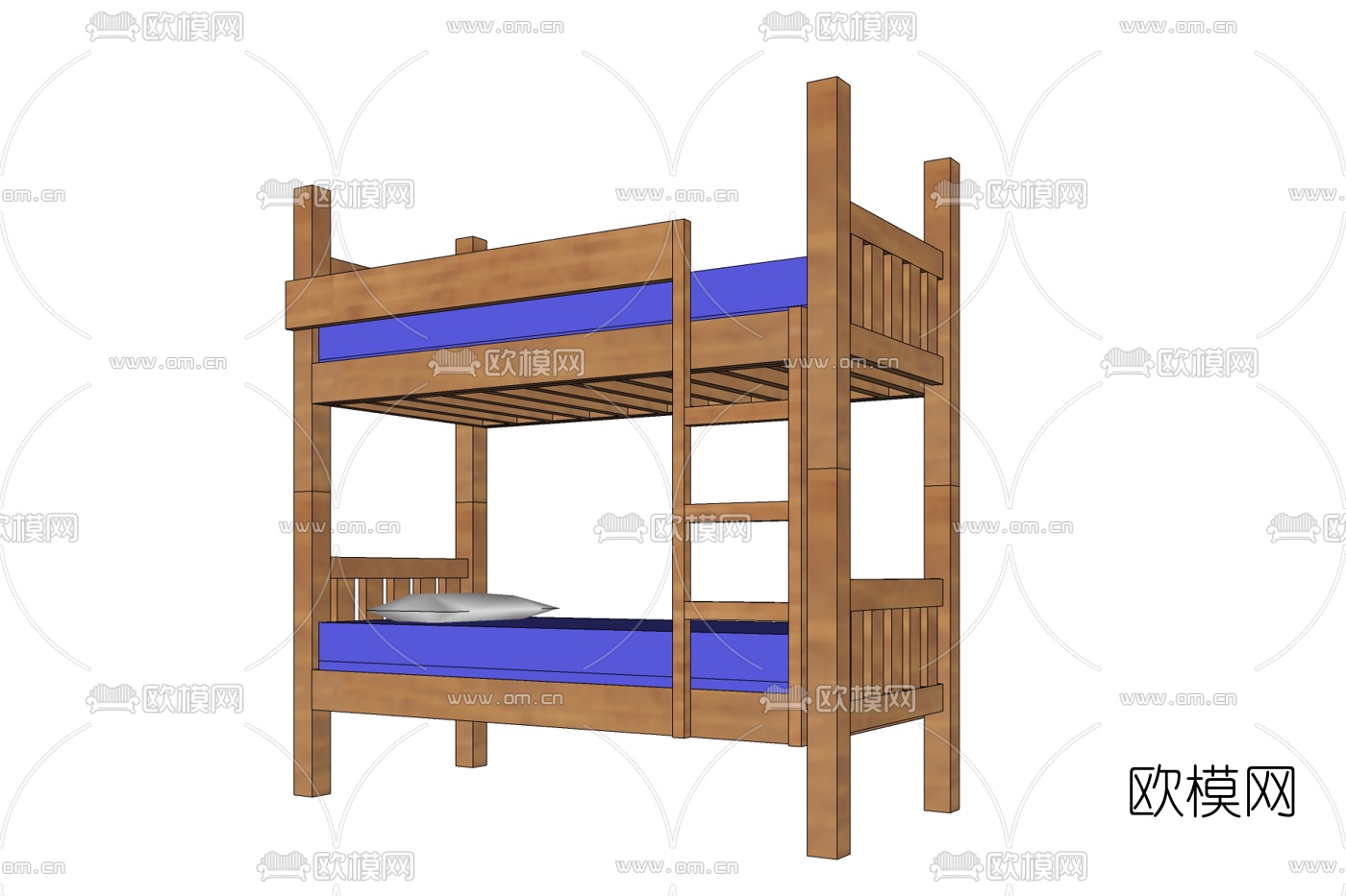 新中式上下床免费su模型下载