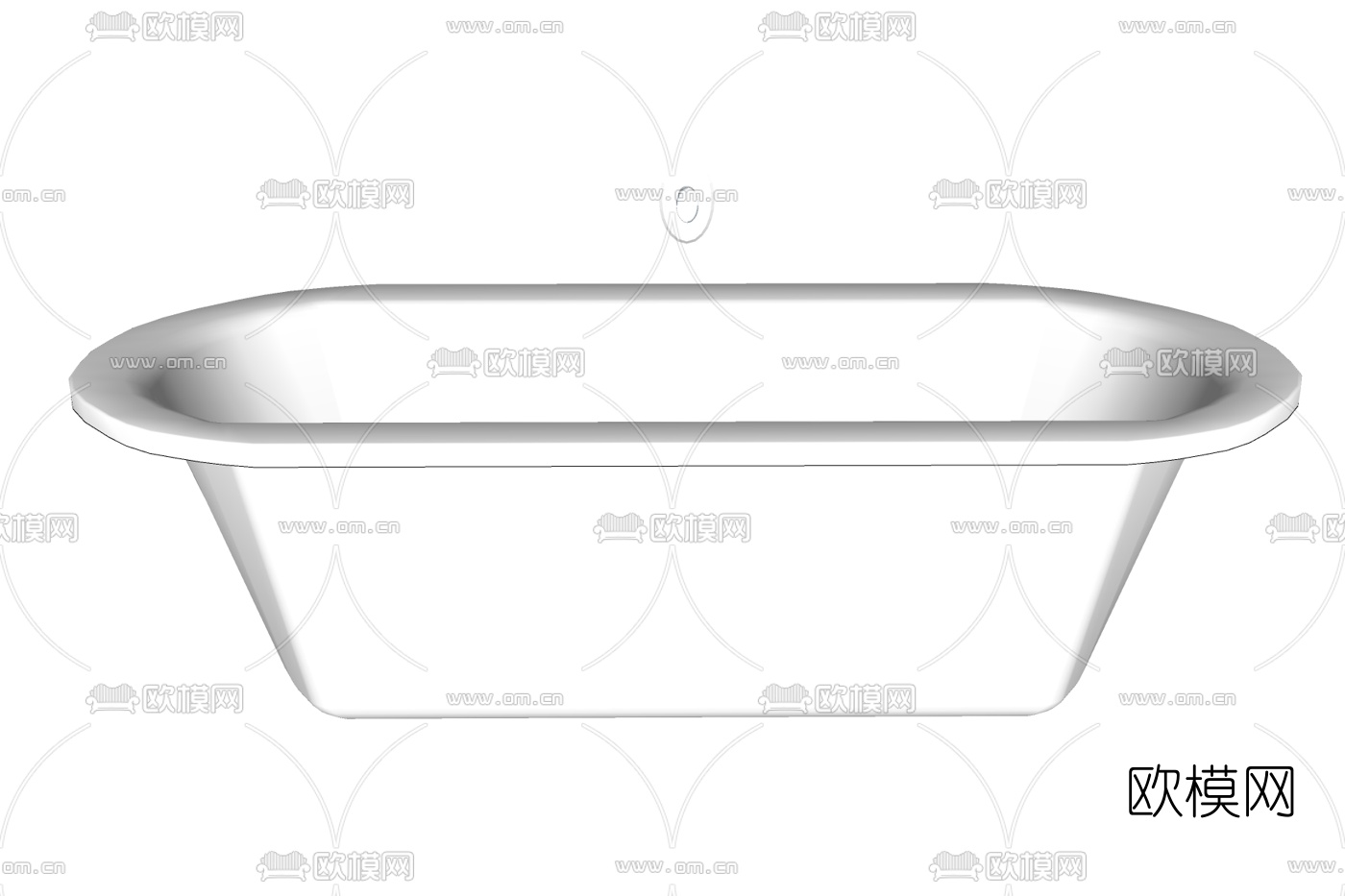 现代陶瓷浴缸免费su模型下载