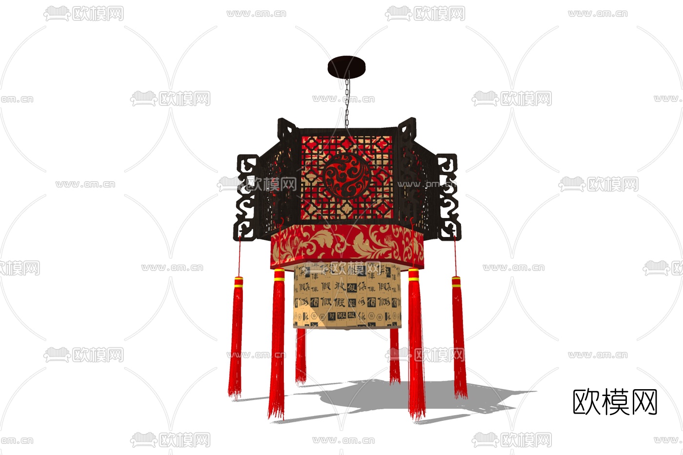 中式灯笼吊灯免费su模型
