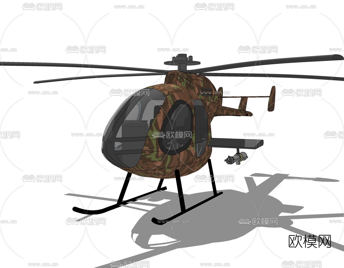 现代军用直升机免费su模型下载