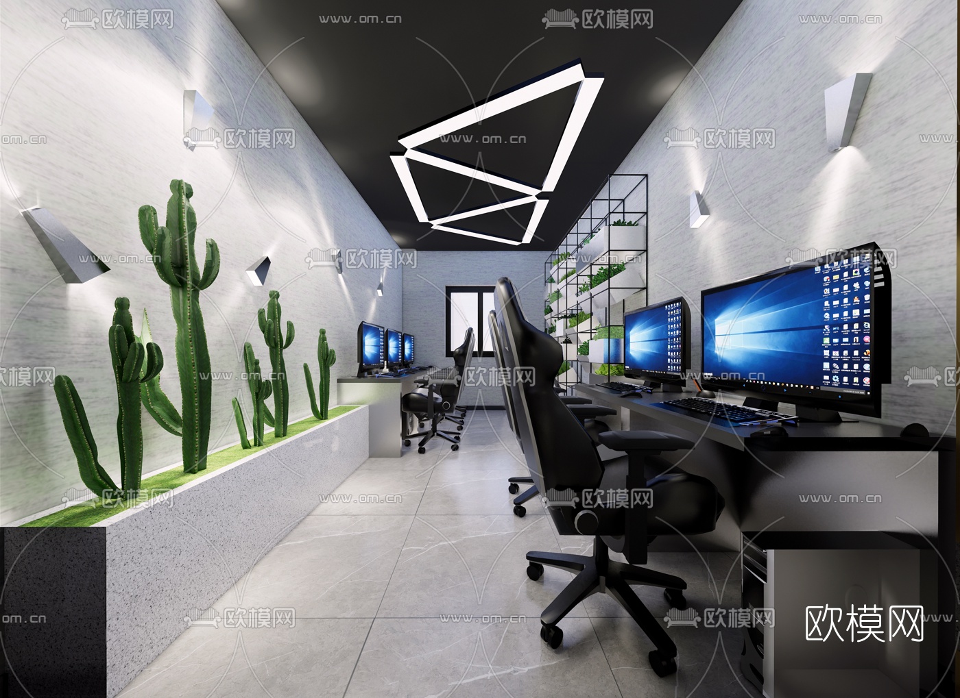 现代超市网吧su模型下载（渲染图7）