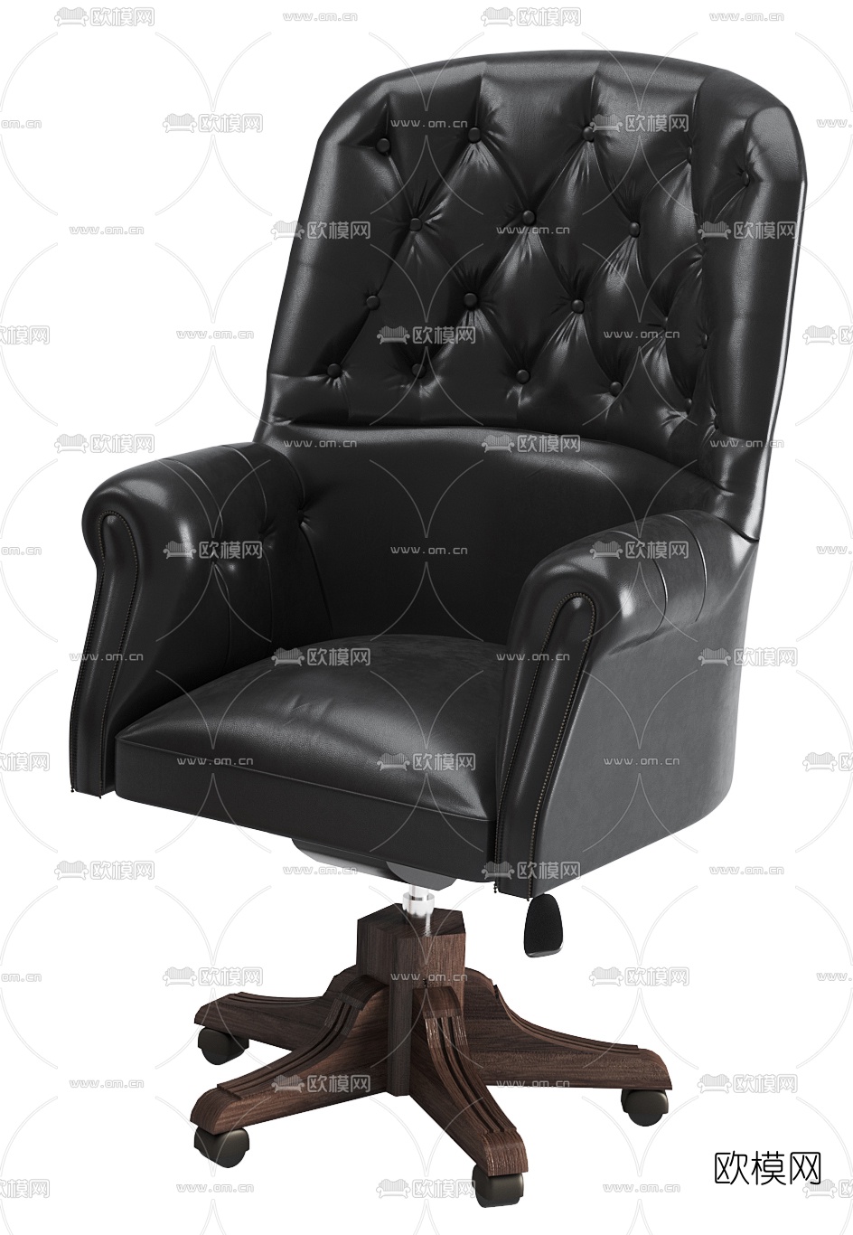 美式皮革班椅3d模型下载（渲染图3）