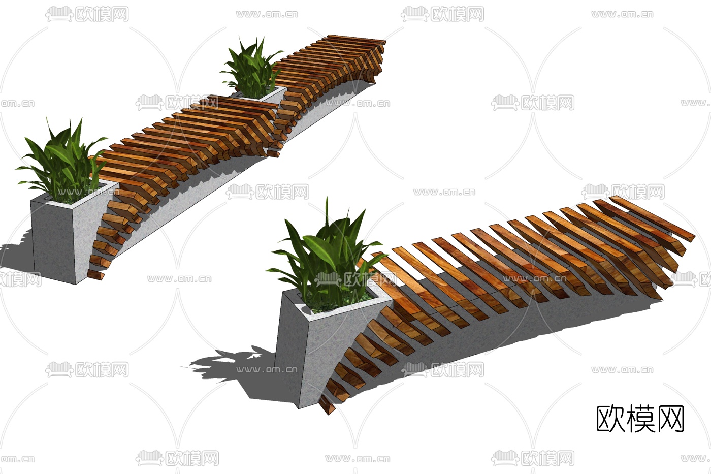 现代公用椅免费su模型下载