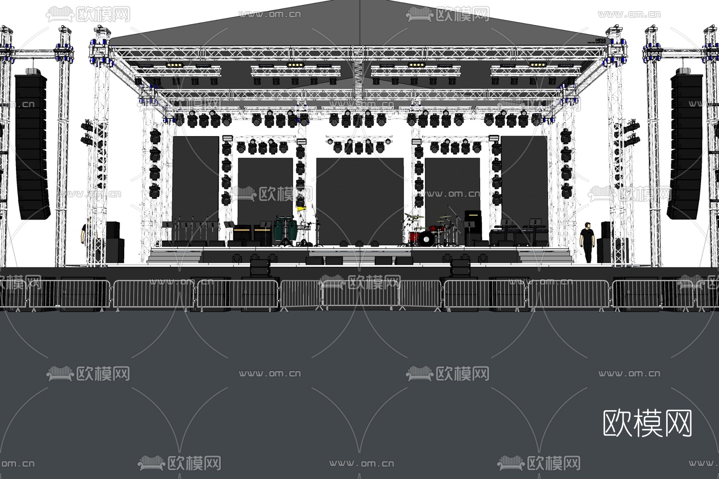 现代舞台免费su模型下载