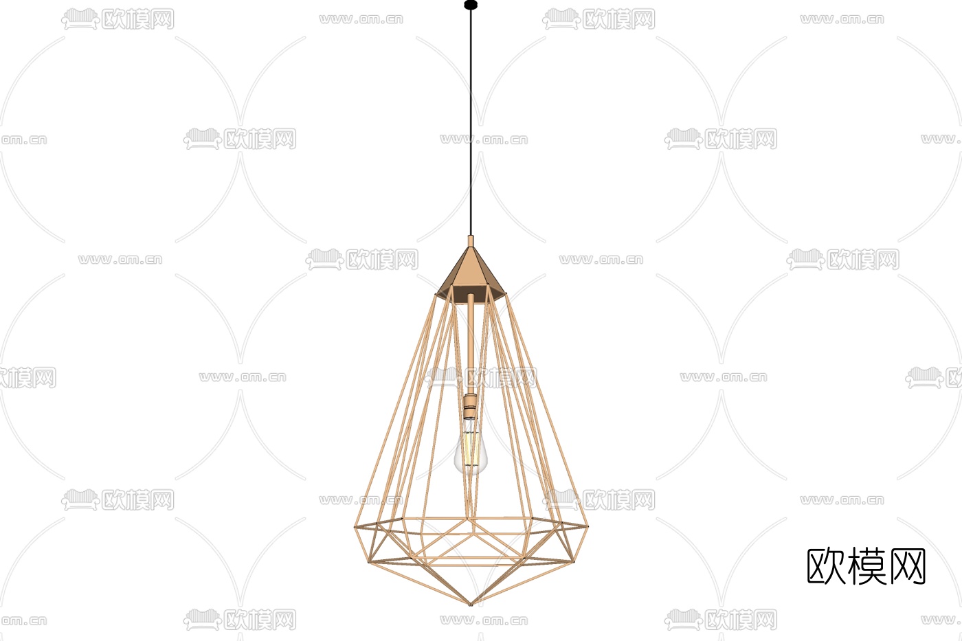 北欧金属吊灯免费su模型下载