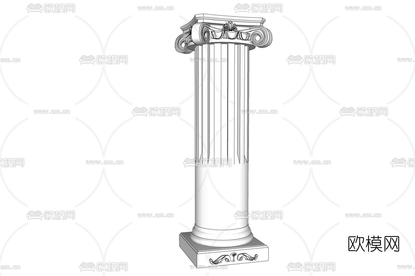 欧式雕花罗马柱免费su模型下载
