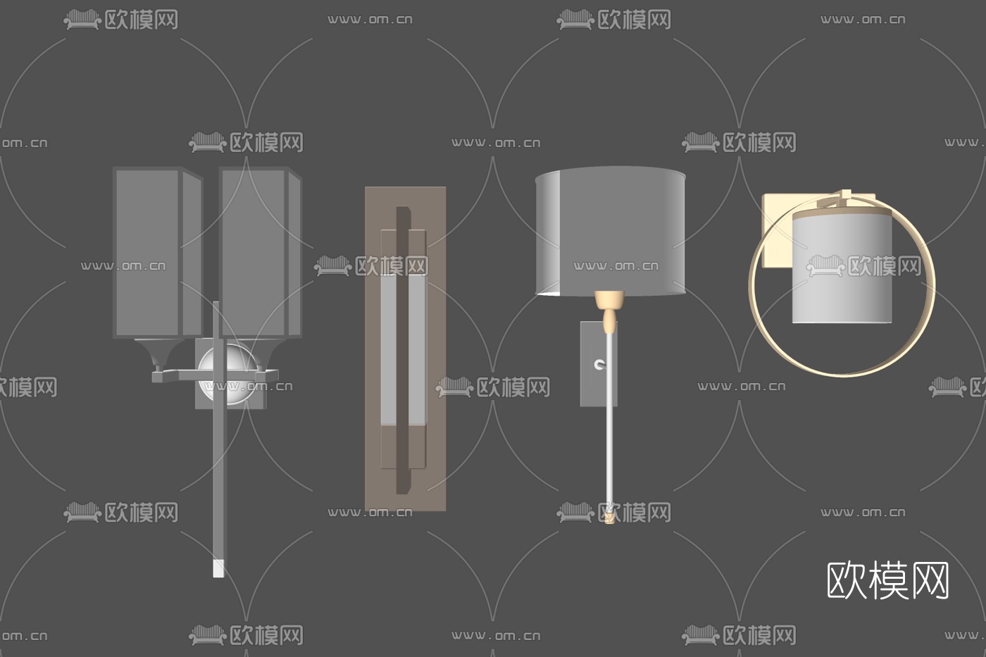现代玻璃壁灯免费su模型下载