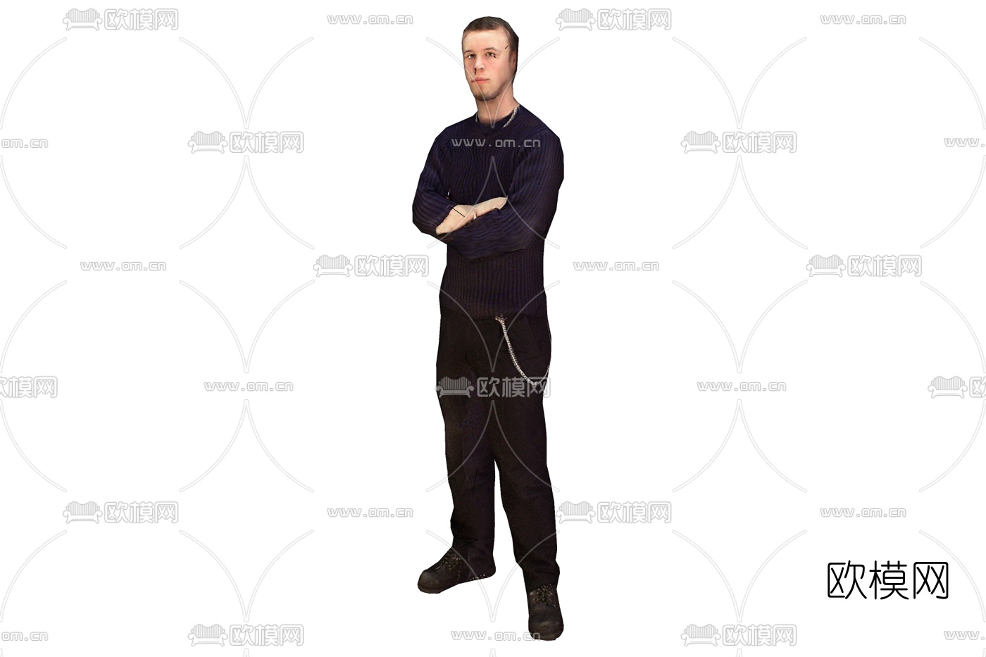 现代站姿男性免费su模型下载