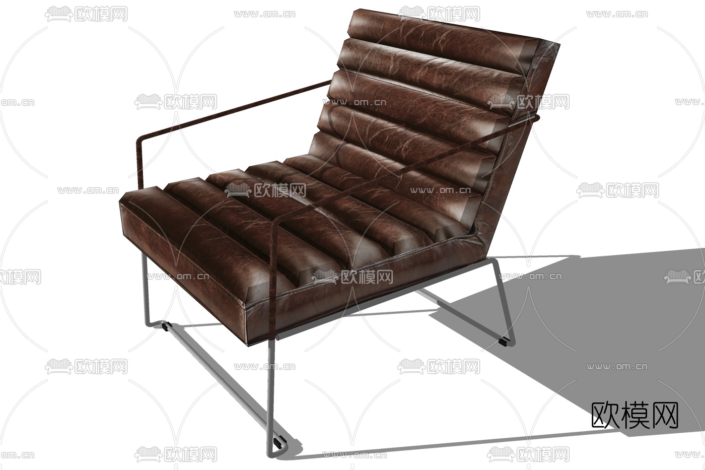 现代皮革休闲椅免费su模型下载