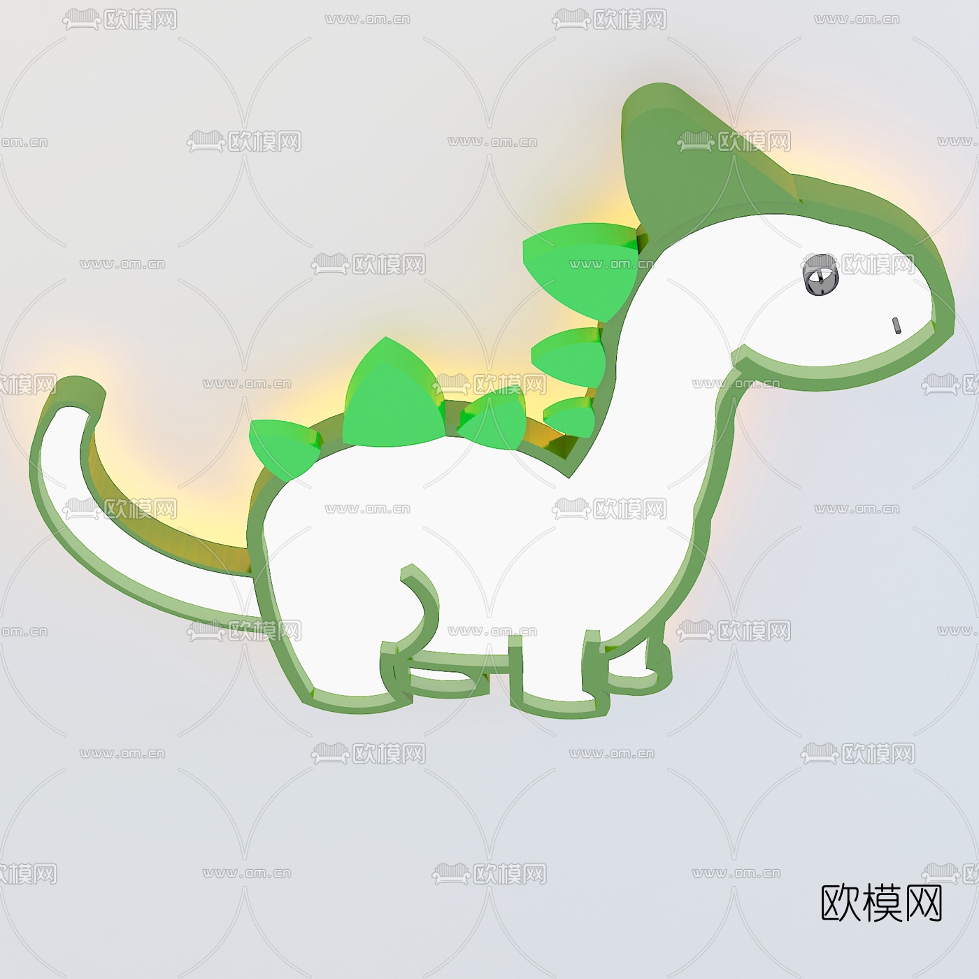 现代儿童卡通吸顶灯3d模型下载（渲染图2）