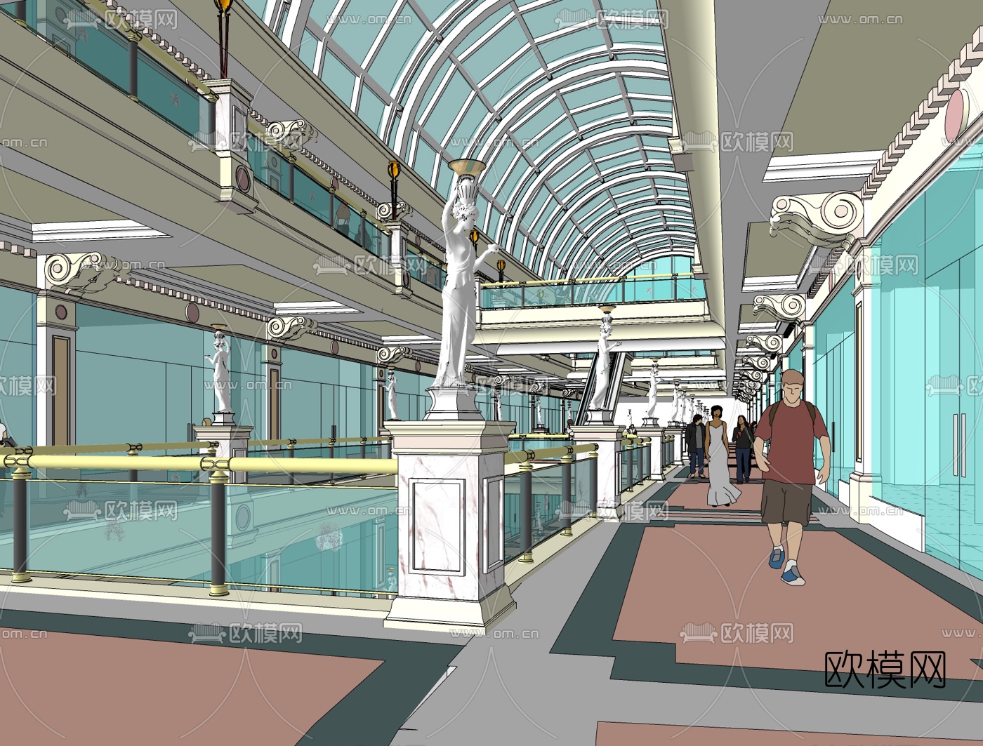 欧式商场超市su模型下载（渲染图2）