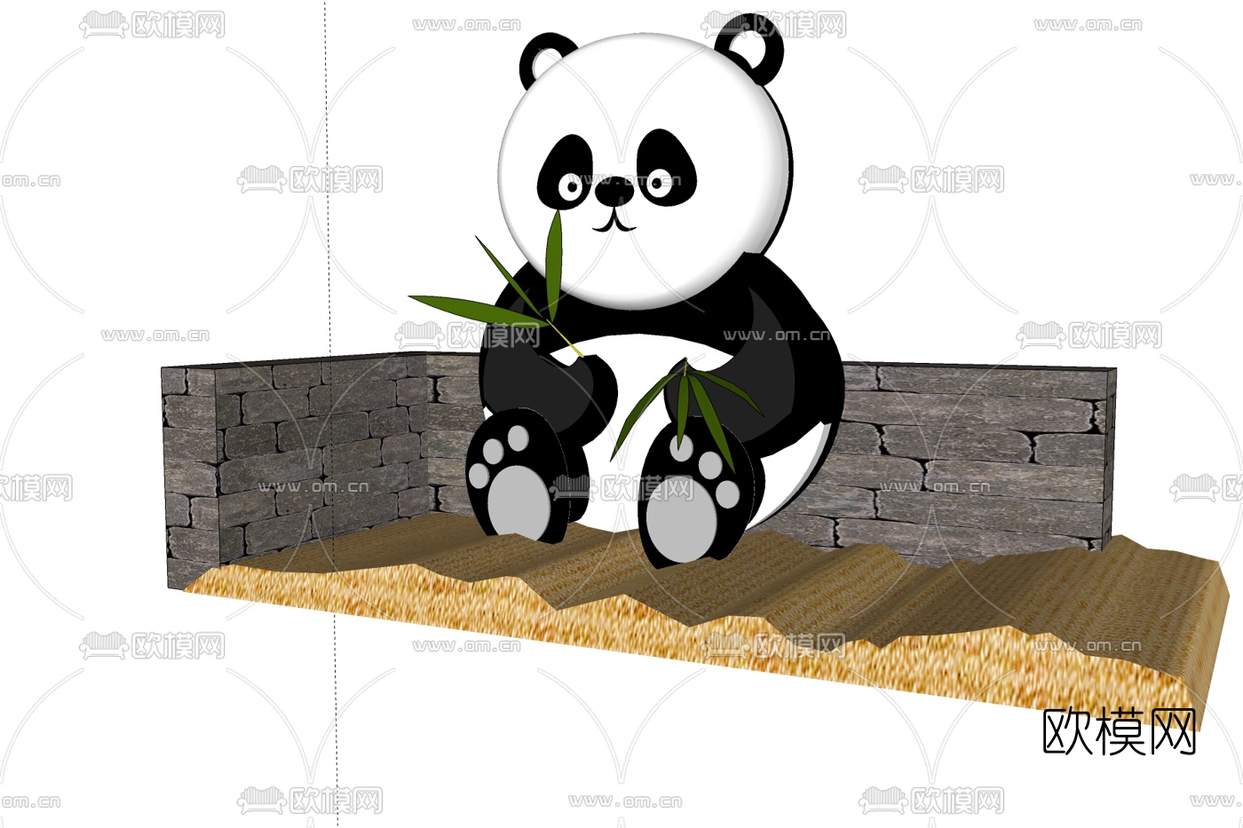 中式大熊猫免费su模型下载