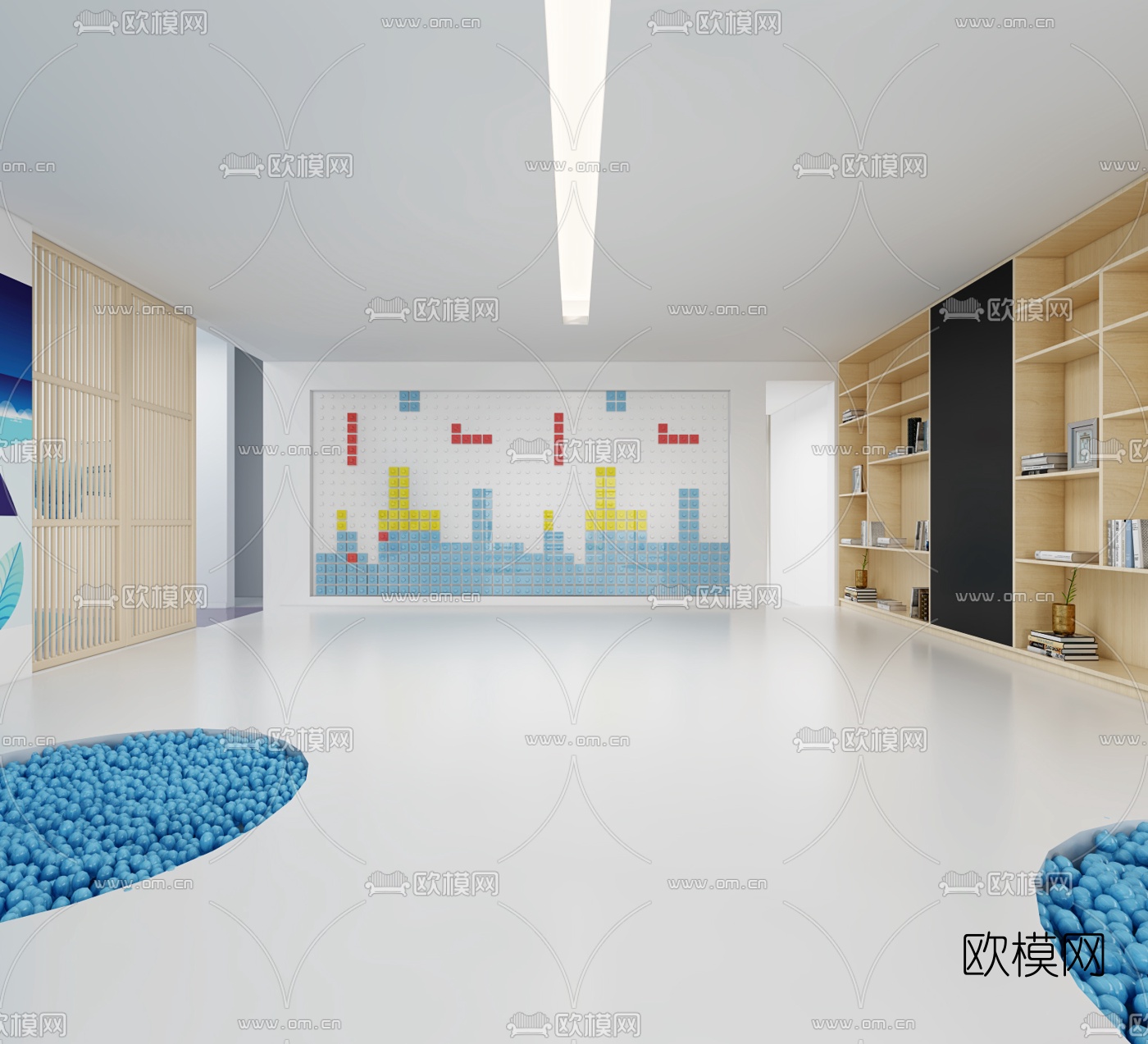 现代室内儿童休闲中心3d模型下载（渲染图2）