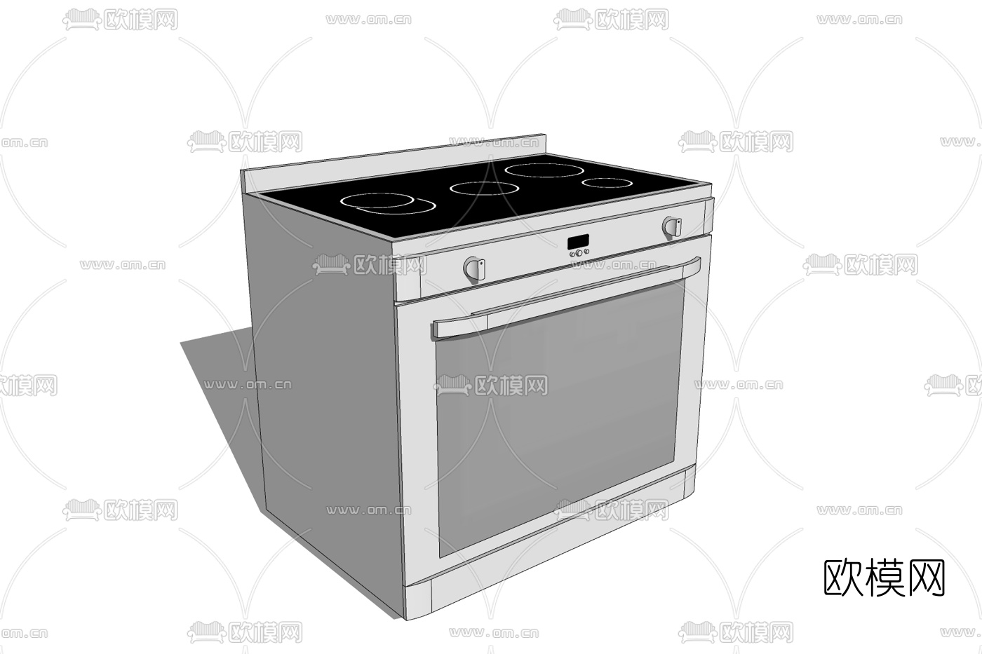 现代烤箱免费su模型下载